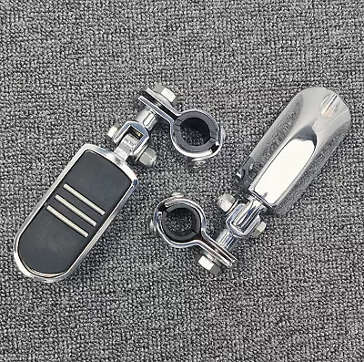 Adjustable Streamliner Highway Foot Pegs Footrests For Harley 1 1/4  Crash Bars • $39.99