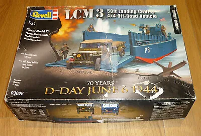 Revell 1/35 Scale LCM 3 Landing Craft & 4x4 Offroad Vehicle (Jeep) - HUGE Kit • £49.99