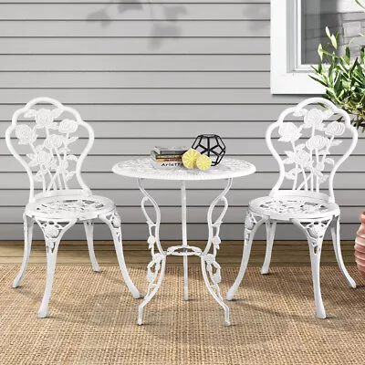 3 PCS Outdoor Dining Set Stylish Vintage Table & Chairs Rust Resistant Furniture • $205.95