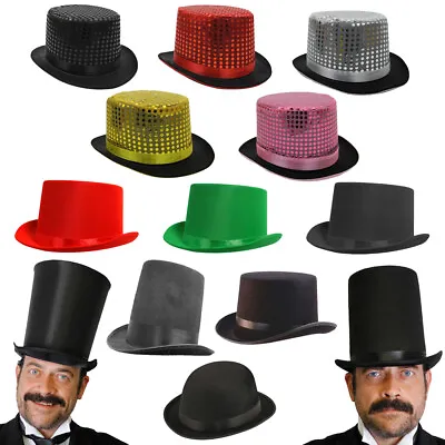 Adults Top Hat Fancy Dress Stag Party Victorian Magician Unisex Accessory Lot • £4.99