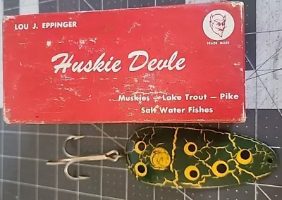 Vintage HUSKIE DEVLE #713 FISHING LURE Original Box-EPPINGER Detroit MI Lure  • $34.99