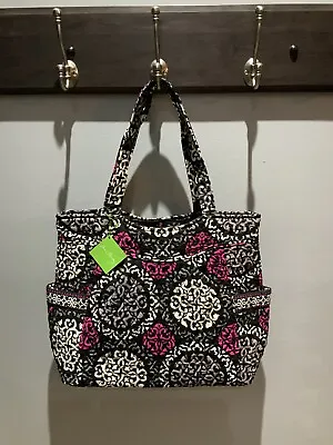 NWT Vera Bradley Pleated Tote. CANTERBERRY MAGENTA. RETIRED PATTERN. 10812-149. • $84.95
