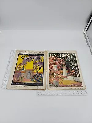 2 Garden Magazine April + December 1921 Crabapple Blossom Poppies Lantern Gate • $19.99