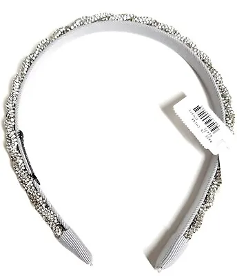 J.Crew Skinny Braided Crystal Headband In Crystal Multi-Color One Size NWT • $32