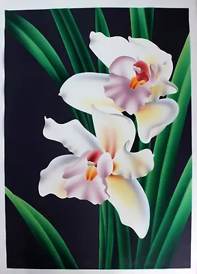 Brian Davis Original Air Brush Hand Signed Numbered Limited Cymbidium III 1980  • $434.26