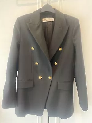 Zara Black Blazer Gold Buttons M • £20