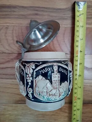 Vintage Small Mini Beer Stein With Metal Lid • $9.99