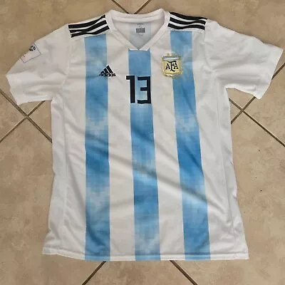 Argentina Russia 2018 Player Meza Soccer Jersey Excellent Condition Size Xl • $20