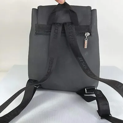 VTG Lacoste Anthracite Black Casual Ladies Everyday School Backpack • £39.79
