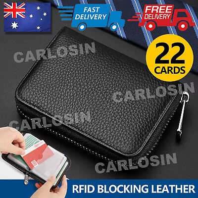 RFID Blocking Mini Leather 22 Card Wallet Business Case Purse Credit Card Holder • $5.85