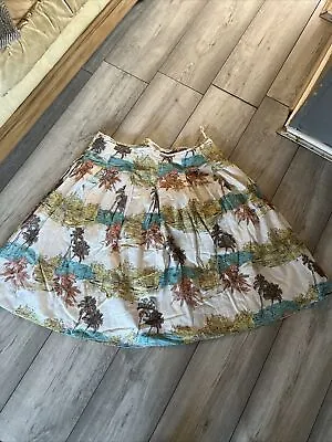 £4.49 • Buy Monsoon Tropical Prince Cotton And Linen Skirt Size 18