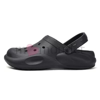 Men Women Children Black Breathable Mules Clog Comfy Sport Beach Slipper Sandals • £15.99