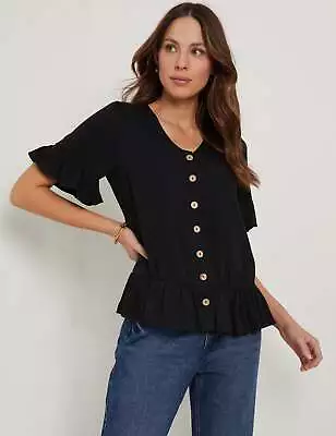 KATIES - Womens Summer Tops - Black Blouse / Shirt - Office Wear - Work Clothes • $23.03