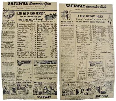 Vintage 1942 SAFEWAY Grocery Store School Newspaper Print Ads • $11.97