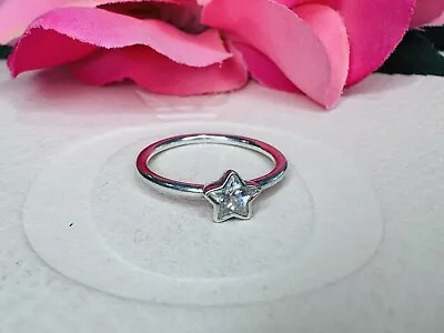 Pandora Star Silver Ring With Clear Cubic Zirconia #190977CZ 52 ALE S925 Genuine • $39