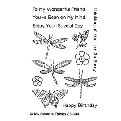 My Favorite Things Fluttering Friends Stamp Set CS-300 • £9