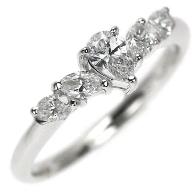 £765.67 • Buy Pt900 Pear Shape Diamond Ring 0.21ct D0.30ct - Auth Free Shipping From Japan- Au