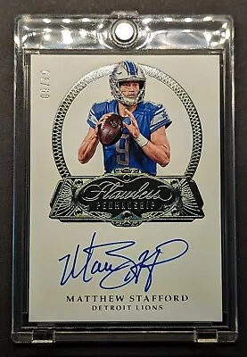 MATTHEW STAFFORD Auto 2017 Flawless Penmanship Silver Foil SSP /10 • $299.99