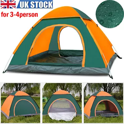 Automatic Instant Pop Up 3-4 Man.Camping Tent Waterproof Family Hiking Tent-NEW • £23.99