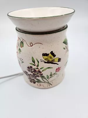 £31.68 • Buy Yankee Candle Ceramic Wax Tart Warmer Burner Butterflies Floral Electric Tested