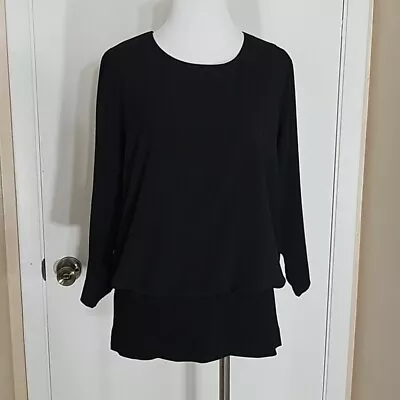 CABI Indulgence Blouson Top Jet Black Small From Spring Collection 2017 5202 • $10