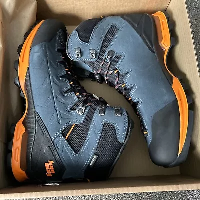 Hanwag Makra Trek Boots GTX Steel / Orange. Men’s Size 10 US. 43 Euro • $200