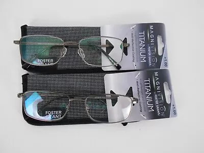 2 PAIRS Magnivision T10 GUN Titanium Men's Reading Glasses MSRP $28.00 Each #400 • $27.99