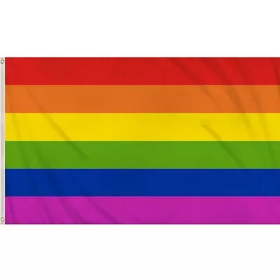 Small 3ft X 2ft Rainbow Gay Pride Flag LGBTQ+ Summer Parade Lesbian Inclusive • £3.25