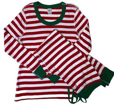 NWOT Hanna Andersson Very Merry  Red Stripe Pajama Set Womens M Medium • $34.99