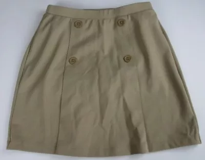 LANDS END Khaki School Uniform Ponte Button Front Skort Girls 14 *NEW* • $19.50