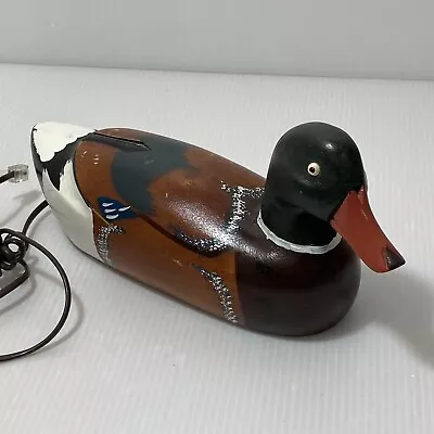 Wooden Mallard Duck Jersey Shore Tabletop Landline Phone Vtg Taiwan • $60