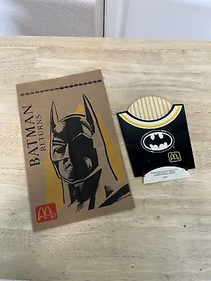Vintage 1992 McDonald's Batman Returns Paper Bag Fries Container Happy Meal Bag • $25