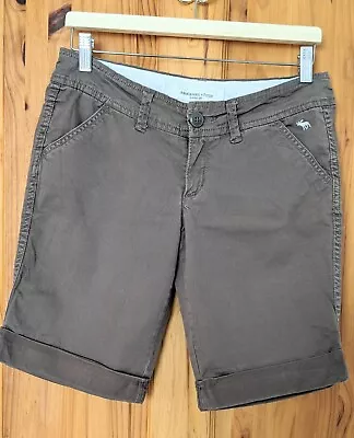 Abercrombie & Fitch Size 2 Brown Shorts Women's Cargo Chino Shorts Summer • £12.99