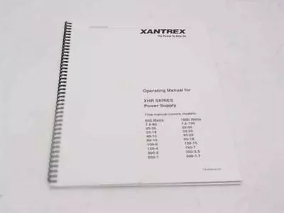 Xantrex TM-XROP-01XN XHR Series Power Supply - Operating Manual • $14.08