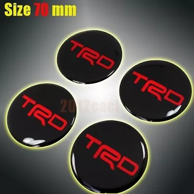 C21 70mm X 4pcs Stickers Resin Reflect Logo Decals Emblem Wheels Center Caps TRD • $33.42