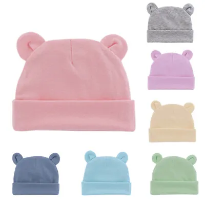 Cute Baby Hat Newborn Beanie Cotton Soft Elastic Baby Cap For Girls Boys Hat • £2.99