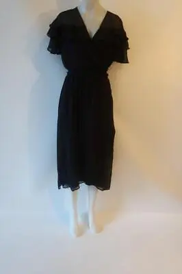 NWT Womens Lauren Conrad Black Ruffle Wrap Midi Dress Sz XL* • $27.99