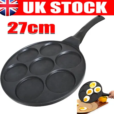 7 In 1 Egg Pancake Multi Sectional Frying Pan 7 Dimples Hole Frypan Non Stick • £13.96