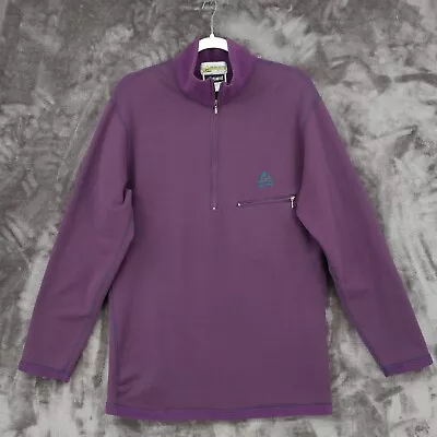 CMH Heli Skiing Polartec Vtg Size XL Purple 1/4 Zip Fleece Pullover Jacket • $29.99