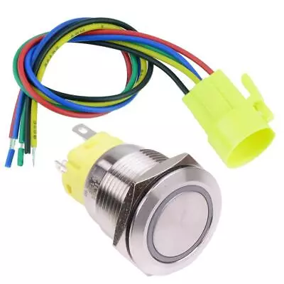 Illuminated 19mm Vandal Resistant Push Button Switch 3V 12V 24V • £3.79