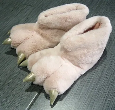 Monster Paw Feet Claws Winter Halloween Costume Slippers Shoes Girls Large L 4/5 • $14.99