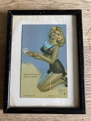 Original 1950s Pin Up Girl Woman Mid Century Framed Vintage Picture • £14