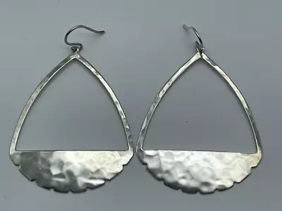 Silpada 'Scalloped' Open Drop Earrings In Hammered Sterling Silver .925 • $48.50