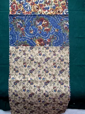 Fabric Michael Miller 3-Tone Blue & Brown Flowers To Quilt Sew Craft $3.35 • $3.35