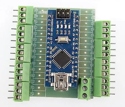 £10.99 • Buy Arduino Nano And Screw Terminal Adapter Board ASSEMBLED (UnSoldered) Uk Seller