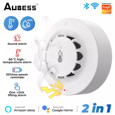 Wifi Smart Smoke Alarm Fire Temperature Humidity Detection Home Security US STK • $18.69