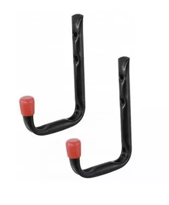 2pc STORAGE HOOKS HEAVY DUTY UTILITY TOOLS BIKE CLIP GRIP SHED GARAGE WALL HOOKS • £3.29