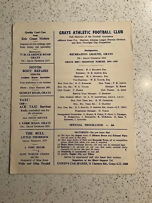 Grays Athletic V Walton & Hersham 28th Mar 1970 • £4.99