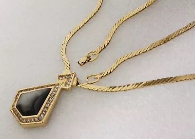 Vintage Grosse Germany Cr. Dior Designer  Gold Tone Necklace With Pendant • $119