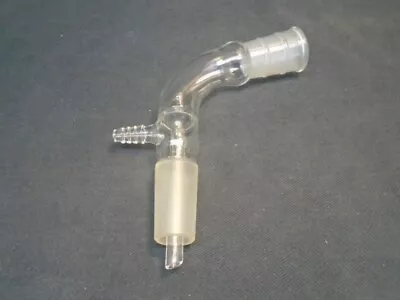 $54.99 • Buy SGA Glass 105° Bent Vacuum Adapter W/ Drip Tip 24/40 Joints 11mm OD Hose Conn.
